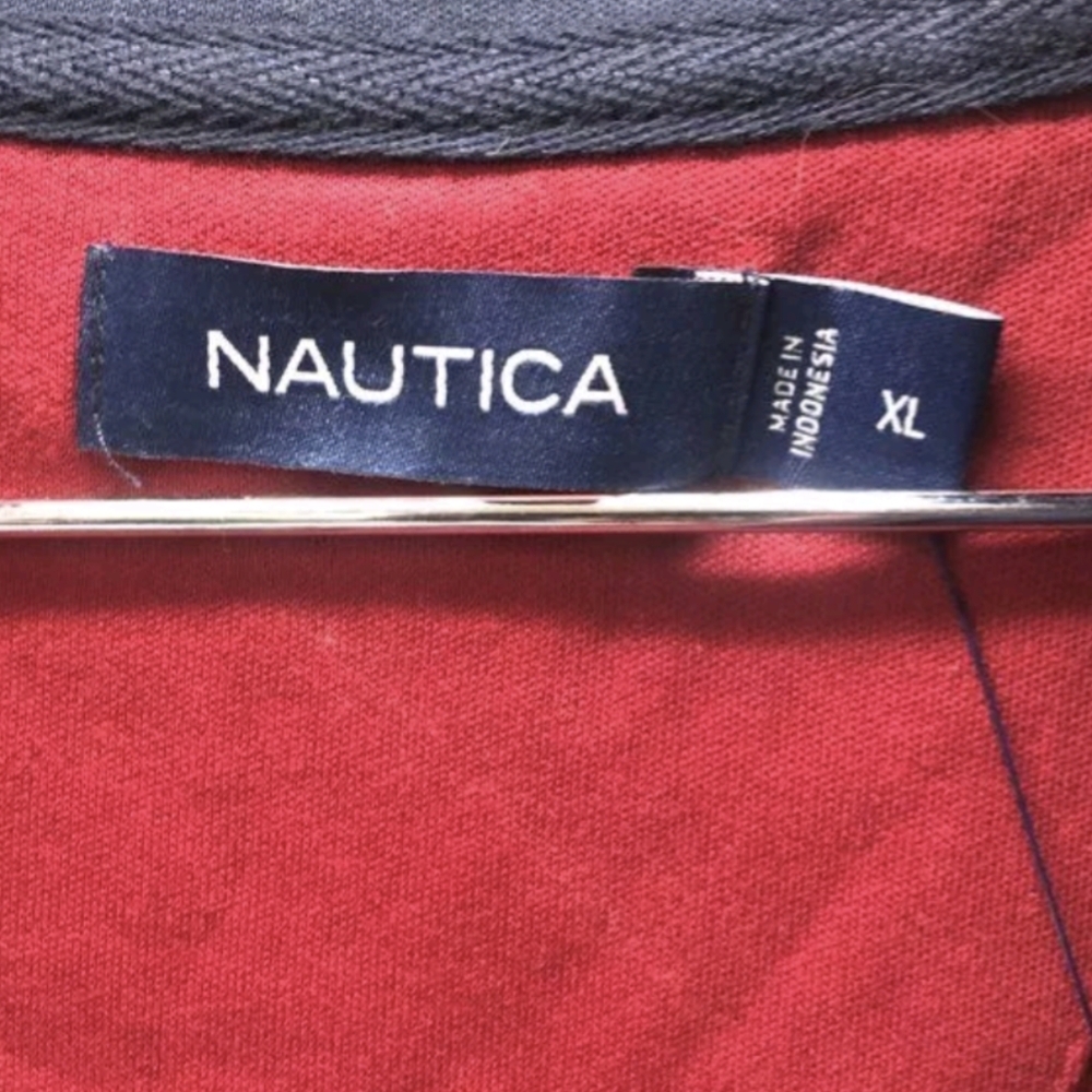 Nautica Colorblock Red and Navy Quarter-Zip Sweater - Size XL NWT MSRP $64.50 - Picture 4 of 6
